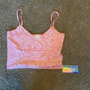 Pink Cheetah-Print Romwe Tank Top